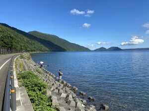 支笏湖　湖岸道路国道453号線